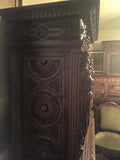 Extraordinary French Renaissance Style Carved Oak Bonnetiere,19th C. (1800s )!!! - Old Europe Antique Home Furnishings