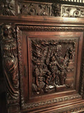 Extraordinary French Renaissance Style Carved Oak Bonnetiere,19th C. (1800s )!!! - Old Europe Antique Home Furnishings