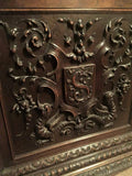 Extraordinary French Renaissance Style Carved Oak Bonnetiere,19th C. (1800s )!!! - Old Europe Antique Home Furnishings