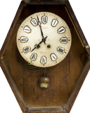 STRIKING FRENCH TIME & STRIKE PAINTED WALL CLOCK, 19TH Century ( 1800s ) - Old Europe Antique Home Furnishings