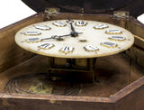 STRIKING FRENCH TIME & STRIKE PAINTED WALL CLOCK, 19TH Century ( 1800s ) - Old Europe Antique Home Furnishings
