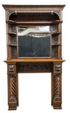 Fireplace Mantle and Mirror, Handsome French Louis Philippe Antique! - Old Europe Antique Home Furnishings