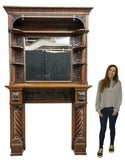 Fireplace Mantle and Mirror, Handsome French Louis Philippe Antique! - Old Europe Antique Home Furnishings