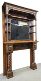 Fireplace Mantle and Mirror, Handsome French Louis Philippe Antique! - Old Europe Antique Home Furnishings