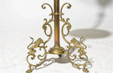 Floor Lamp, Table, Heavy Brass, Adjustable with Onyx, Vintage / Antique!! - Old Europe Antique Home Furnishings