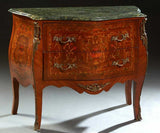 Bombe, French Louis XV Style Ormolu Mounted Marble Top, Vintage / Antique!! - Old Europe Antique Home Furnishings