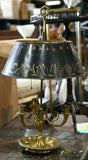 Charming French Tole Decorated Table Lamp Having a Double Socket!! - Old Europe Antique Home Furnishings
