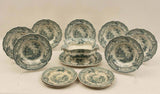 Antique Transferware, English, Green, Pale, 13-piece Miscellaneous, Gorgeous Home Decor!! - Old Europe Antique Home Furnishings