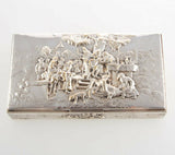 Gorgeous Danish Repousse Figural Cigarette Box,Silver Plate!!! - Old Europe Antique Home Furnishings