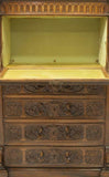 Antique Desk, Secretaire, French Henri II Style Walnut A Abattant, 1800s, Beautiful! - Old Europe Antique Home Furnishings