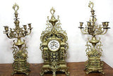 Gorgeous French Louis XV Style Gilt Bronze Clock - Old Europe Antique Home Furnishings