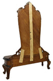 Mirrored Vanity, Venetian, Walnut, Black Glass Top, Amazing Piece !!! - Old Europe Antique Home Furnishings