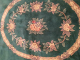 Gorgeous Green Floral Oriental Wool Rug!! - Old Europe Antique Home Furnishings