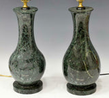 Lamps, Table, Dark Green Marble, 20th Century, Vasiform Standard,Gorgeous!!!! - Old Europe Antique Home Furnishings