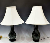 Lamps, Table, Dark Green Marble, 20th Century, Vasiform Standard,Gorgeous!!!! - Old Europe Antique Home Furnishings