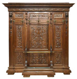 HANDSOME RENAISSANCE REVIVAL CARVED WALNUT HALL TREE, 19th Century ( 1800s )!!! - Old Europe Antique Home Furnishings