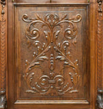 HANDSOME RENAISSANCE REVIVAL CARVED WALNUT HALL TREE, 19th Century ( 1800s )!!! - Old Europe Antique Home Furnishings