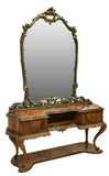 HANDSOME VENETIAN BURLED WALNUT MIRRORED VANITY!!! - Old Europe Antique Home Furnishings
