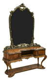 HANDSOME VENETIAN BURLED WALNUT MIRRORED VANITY!!! - Old Europe Antique Home Furnishings