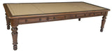 Antique Desk, Partners, Table, Library, English Mahogany, Leather Top, Monumental (1800s)! - Old Europe Antique Home Furnishings