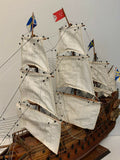 Handsome Large Galleon Ship Model, Vintage!! - Old Europe Antique Home Furnishings