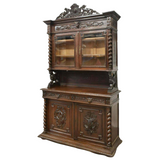 Antique Sideboard, Hunt, French Henri II Style Carved Oak, 1800's, Gorgeous! - Old Europe Antique Home Furnishings