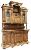 IMPRESSIVE MONUMENTAL FRENCH WALNUT CARVED SIDEBOARD, 19th C. ELITE COLLECTION!! - Old Europe Antique Home Furnishings