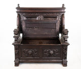 Italian Carved Figural Hall Bench,  Gorgeous Entry Piece! - Old Europe Antique Home Furnishings