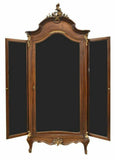 Armoire, Mirrored, Italian Louis XV Style, Walnut Early 1900s, Gorgeous Armoire - Old Europe Antique Home Furnishings