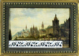 Oil Painting Karl Kaufmann, "Cityscape", (Germany,Austria,1843-1905), Vintage!! - Old Europe Antique Home Furnishings