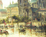Oil Painting Karl Kaufmann, "Cityscape", (Germany,Austria,1843-1905), Vintage!! - Old Europe Antique Home Furnishings