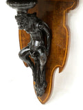 LOVELY TWO FIGURAL CARVED WALL BRACKETS ITALY, 19th Century ( 1800s )!!! - Old Europe Antique Home Furnishings