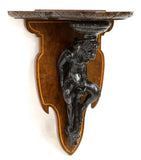LOVELY TWO FIGURAL CARVED WALL BRACKETS ITALY, 19th Century ( 1800s )!!! - Old Europe Antique Home Furnishings