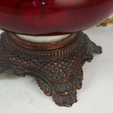 Lamp, Bordello Red Glass, Satin, Lace, Continental, 20th C., Gorgeous Lampshade!! - Old Europe Antique Home Furnishings