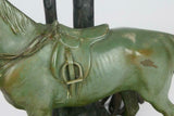 Lamp, Tiffany, Slag Glass, Green Molten Art Deco Bronze, 1920's Lovely Vintage - Old Europe Antique Home Furnishings