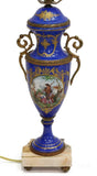Lamp, Sevres Style, Hand Painted Figural Scene, Blue, Table, Exquisite Vintage!! - Old Europe Antique Home Furnishings
