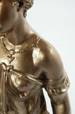Gorgeous Large figural lamp of a Greek Maiden. Gold painted composition. - Old Europe Antique Home Furnishings