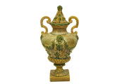 Urn, Italian Majolica Lidded, Monumental, 31 inches H., Gorgeous Decor!!!! - Old Europe Antique Home Furnishings