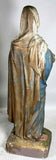 Antique Statues, Mary and Joseph, Near Life Size, Painted Plaster, 1800's - Old Europe Antique Home Furnishings
