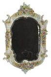 Mirror, Porcelain Framed, German Dresden Style, With Applied Flowers, Gorgeous! - Old Europe Antique Home Furnishings