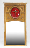 Mirror, French Style, Large, Gold Framed, Mirror With Crucifix, Vintage - Old Europe Antique Home Furnishings