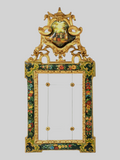 Antique Mirror, Gilt, Venetian Painted,  Courtship Scene,  19-20th C.!! - Old Europe Antique Home Furnishings