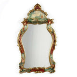 Mirror, Italian Baroque Venetian Style Painted Mirror, Vintage, Gorgeous Decor! - Old Europe Antique Home Furnishings