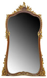 Mirror, Louis XV Style Parcel Gilt,French,  Large, Crest, 89.5 X 55, 1800s!! - Old Europe Antique Home Furnishings