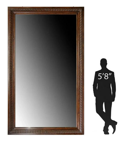 Antique Mirror, Monumental, Italian, Wood-Framed, Molding, 106" X 62.5", 19th c 1800s!! - Old Europe Antique Home Furnishings