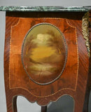 Night Stands, Side Tables, French Style, Pair, Marble Top Chests, Handsome Set!! - Old Europe Antique Home Furnishings