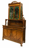 OUTSTANDING CONTINENTAL ART NOUVEAU STAINED GLASS SIDEBOARD, early 1900s!! - Old Europe Antique Home Furnishings