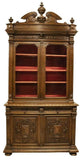 Antique Bookcase or Deux Corps Buffet, French Henri II Style, 19th C., 1800's, Gorgeous Piece!! - Old Europe Antique Home Furnishings