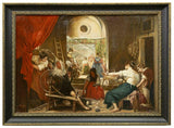 Oil Painting "The Spinners" After Diego Velazquez, Vivid Colors, Gorgeous Antique!! - Old Europe Antique Home Furnishings