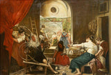Oil Painting "The Spinners" After Diego Velazquez, Vivid Colors, Gorgeous Antique!! - Old Europe Antique Home Furnishings